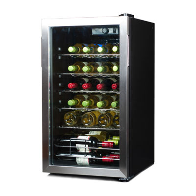 BLACK+DECKER 26 Bottle Compressor Cooling Wine Fridge with Blue Light & LED Display BD61536
