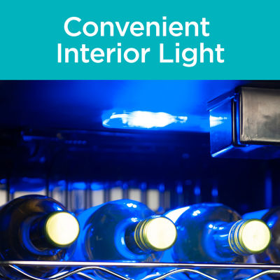 BLACK+DECKER 26 Bottle Compressor Cooling Wine Fridge with Blue Light & LED Display BD61536