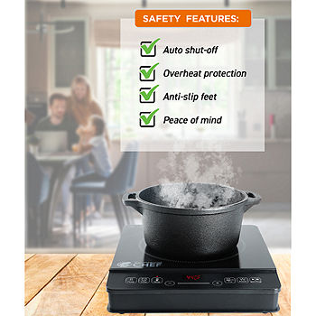 Induction Cooktop 2 Burner with Removable Cast Iron Griddle Pan  Non-Stic,Portable Double Induction Cooktop with Timer&Digital Temperature