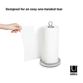 Home Basics Stainless Steel Paper Towel Holder with Integrated