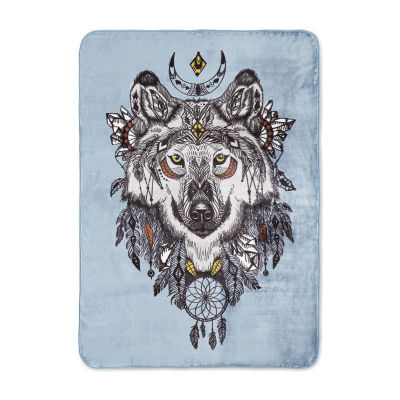 Shavel Home Products Spirit Wolf Hi Pile Midweight Throw