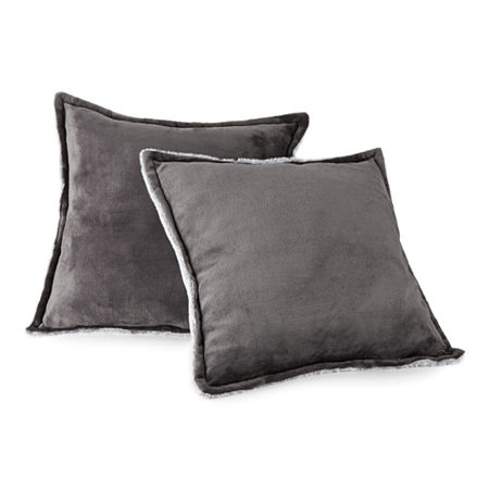 Nordic Lights 2-pk. Fur Square Throw Pillow, One Size , Gray