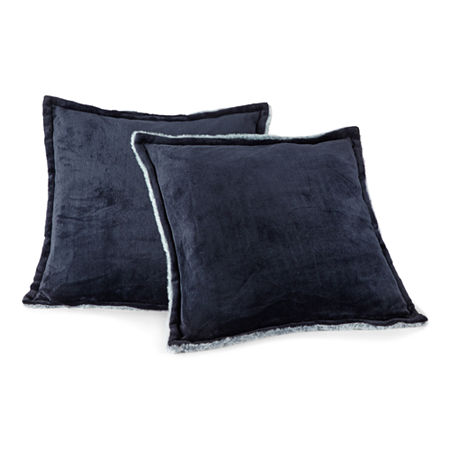 Nordic Lights 2-pk. Fur Square Throw Pillow, One Size , Blue