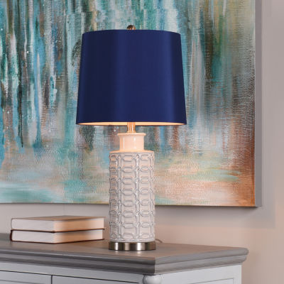 Stylecraft 13 W Cream & Blue Table Lamp