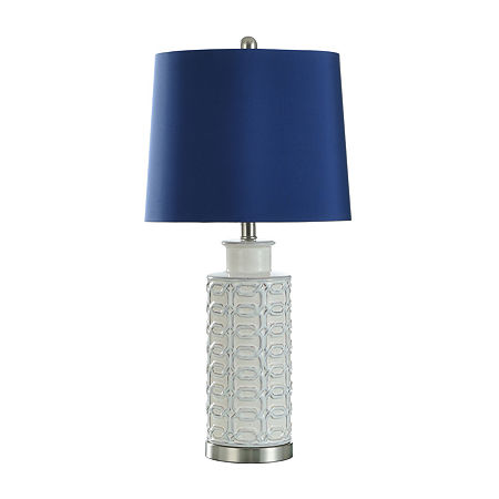 Stylecraft 13 W Cream & Blue Table Lamp, One Size, White