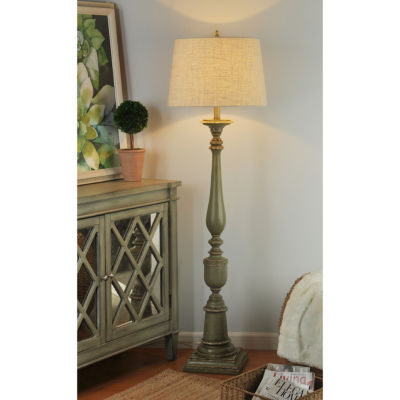 Stylecraft 19 W Distressed Green Floor Lamp