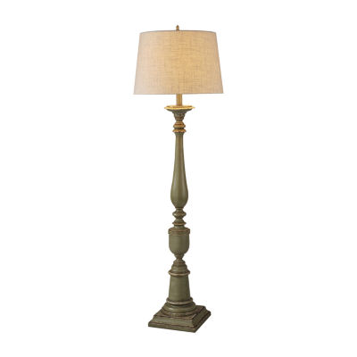 Stylecraft 19 W Distressed Green Floor Lamp