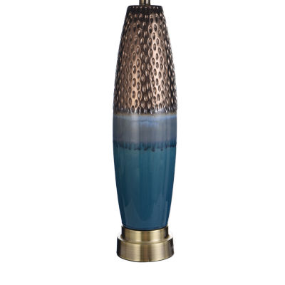 Stylecraft 16.5 W Blue & Copper Table Lamp