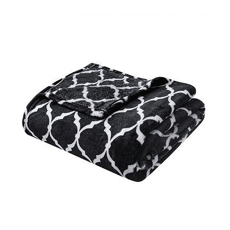 Madison Park Ogee Lightweight Throw, One Size, Black