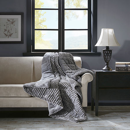 Madison Park Hypoallergenic Lightweight Throw, One Size, Gray