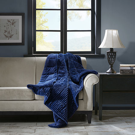 Madison Park Hypoallergenic Lightweight Throw, One Size, Blue