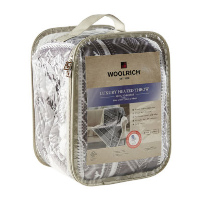 Woolrich Heated Automatic Shut Off Washable Lightweight Electric Throws