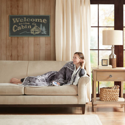 Woolrich Heated Automatic Shut Off Washable Lightweight Throw