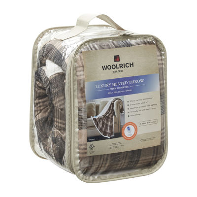 Woolrich Heated Automatic Shut Off Washable Lightweight Electric Throws