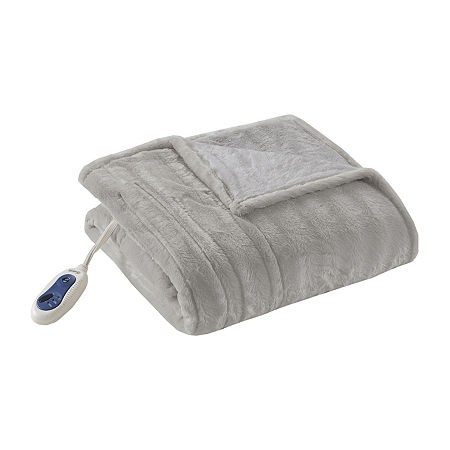 Beautyrest Heated Washable Lightweight Electric Throws, One Size, Gray