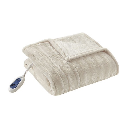 Beautyrest Heated Washable Lightweight Electric Throws, One Size, White