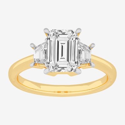 G-H / Si1-Si2) Womens CT. T.W. Lab Grown White Diamond 14K Gold 3-Stone Engagement Ring