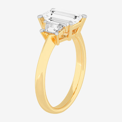 G-H / Si1-Si2) Womens CT. T.W. Lab Grown White Diamond 14K Gold 3-Stone Engagement Ring