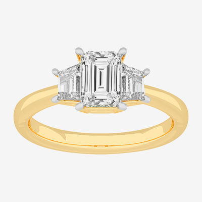 G-H / Si1-Si2) Womens CT. T.W. Lab Grown White Diamond 14K Gold 3-Stone Engagement Ring