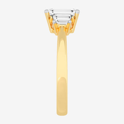 G-H / Si1-Si2) Womens CT. T.W. Lab Grown White Diamond 14K Gold 3-Stone Engagement Ring