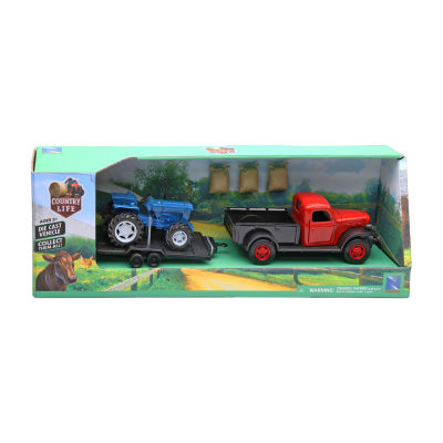 New Ray Dodge Vintage Truck And Farm Tractor Set