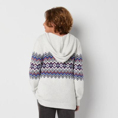 Thereabouts Little & Big Boys Hooded Long Sleeve Pullover Sweater