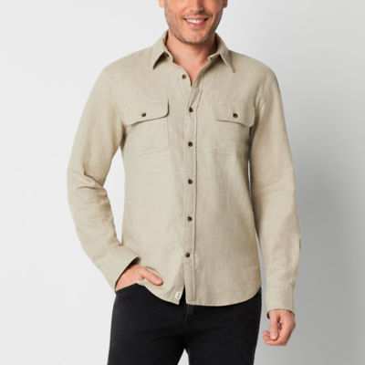 mutual weave Mens Regular Fit Long Sleeve Flannel Shirt