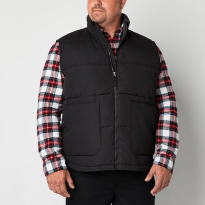 St. John's Bay Big and Tall Quilted Cargo Mens Puffer Vest