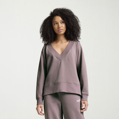 PUMA Womens V Neck Long Sleeve Sweatshirt