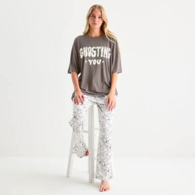 Arizona Body Womens Crew Neck Short Sleeve Juniors Pajama Top