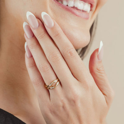 Womens 1/6 CT. T.W. White Diamond 10K Gold Wedding Band