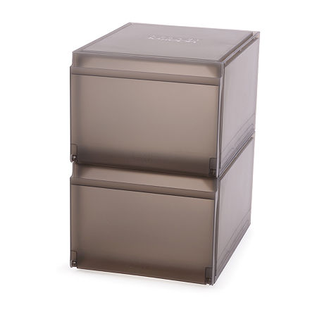 Joseph Joseph Premium Storage Box Stackable 2-Compartment Shoe Rack, One Size, Gray