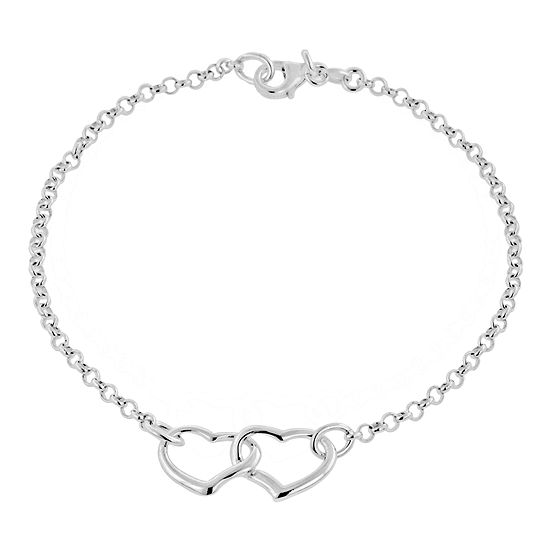 Sterling Silver Double Heart Bracelet - JCPenney