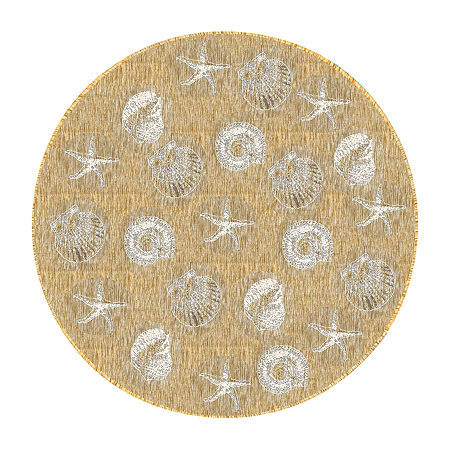 Liora Manne Shells Rectangular Rugs & Floor Coverings Indoor Outdoor Accent Rugs, One Size, White