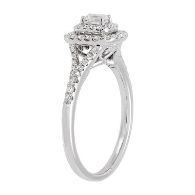 Womens 1/2 CT. T.W. Natural White Diamond 14K White Gold Engagement Ring