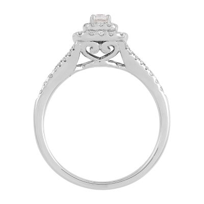 Womens 1/2 CT. T.W. Natural White Diamond 14K White Gold Engagement Ring