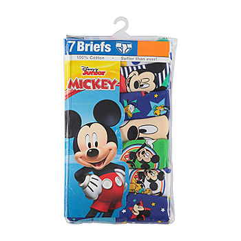 MICKEY MOUSE 7-pack Toddler Boys Briefs Sizes 2T/3T, 4T NEW Handcraft  DISNEY 