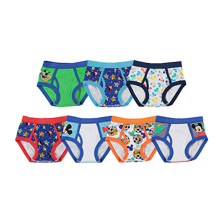 Toddler Boys 7 Pack Mickey Mouse Briefs, 2t-3t, Assorted