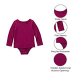 Thereabouts Little & Big Girls Round Neck Long Sleeve Adaptive Bodysuit