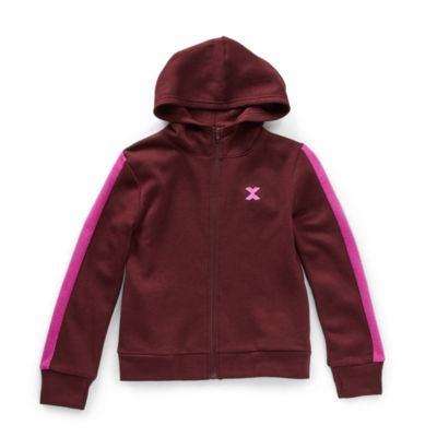 Xersion Little & Big Kid Girls Long Sleeve Fleece Zipper Active Hoodie