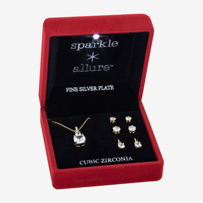 Sparkle Allure Light Up Box 4-pc. Cubic Zirconia 14K Gold Over Brass Jewelry Set