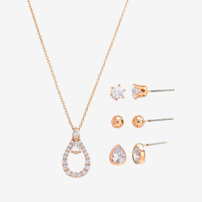 Sparkle Allure Light Up Box 4-pc. Cubic Zirconia 18K Rose Gold Over Brass Jewelry Set