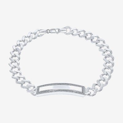 Sterling Silver 8 1/2 Inch Solid Id Bracelet