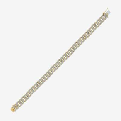 14K Gold Over Silver Sterling Silver 8 1/2 Inch Solid Chain Bracelet