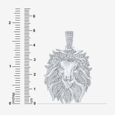 Mens 1 1/2 CT. T.W. Natural White Diamond Sterling Silver Pendants