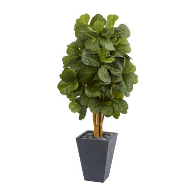 5' Ficus Artificial Topiary Tree; UV Resistant (Indoor/Outdoor), Color:  Green - JCPenney