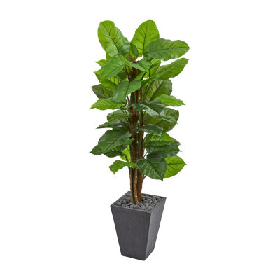 Nearly Natural Fiddle Leaf Artificial Tree In Slate Planter