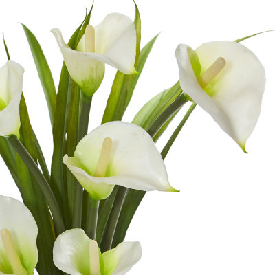 15.5" Calla Lily and Grass Artificial Arrangement in Vase