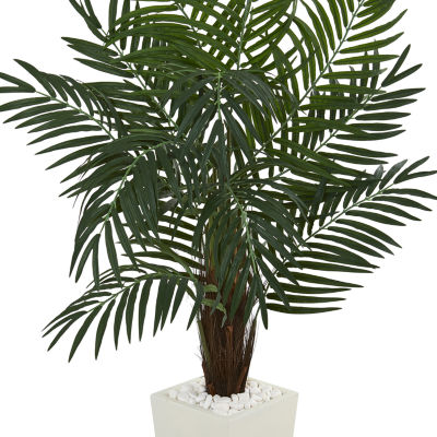 4.5' Bamboo Artificial Tree in White Tower Planter, Color: Green - JCPenney