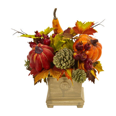 Pumpkin, Gourd, Berry and Maple Leaf Artificial Arrangement